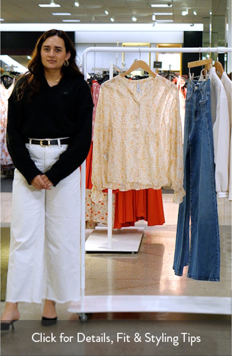 Floral Print Pintuck & Lace Shirt, sales video thumbnail