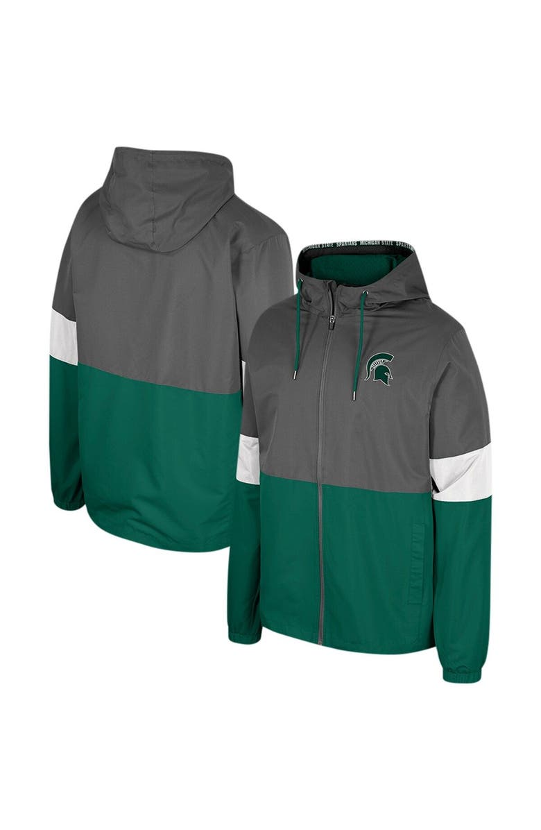 COLOSSEUM Men's Colosseum Charcoal Michigan State Spartans Miles Full-Zip Jacket, Main, color, Charcoal