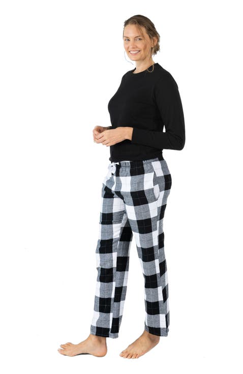 Women's Cotton Top & Flannel Pants Printed Holiday Pajama Set
