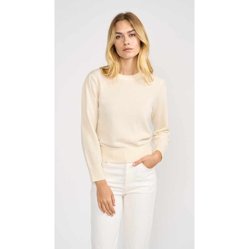 Marea Puff Sleeve Cashmere Crewneck