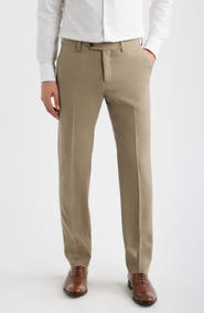Berle Flat Front Tropical Weight Wool Dress Pants