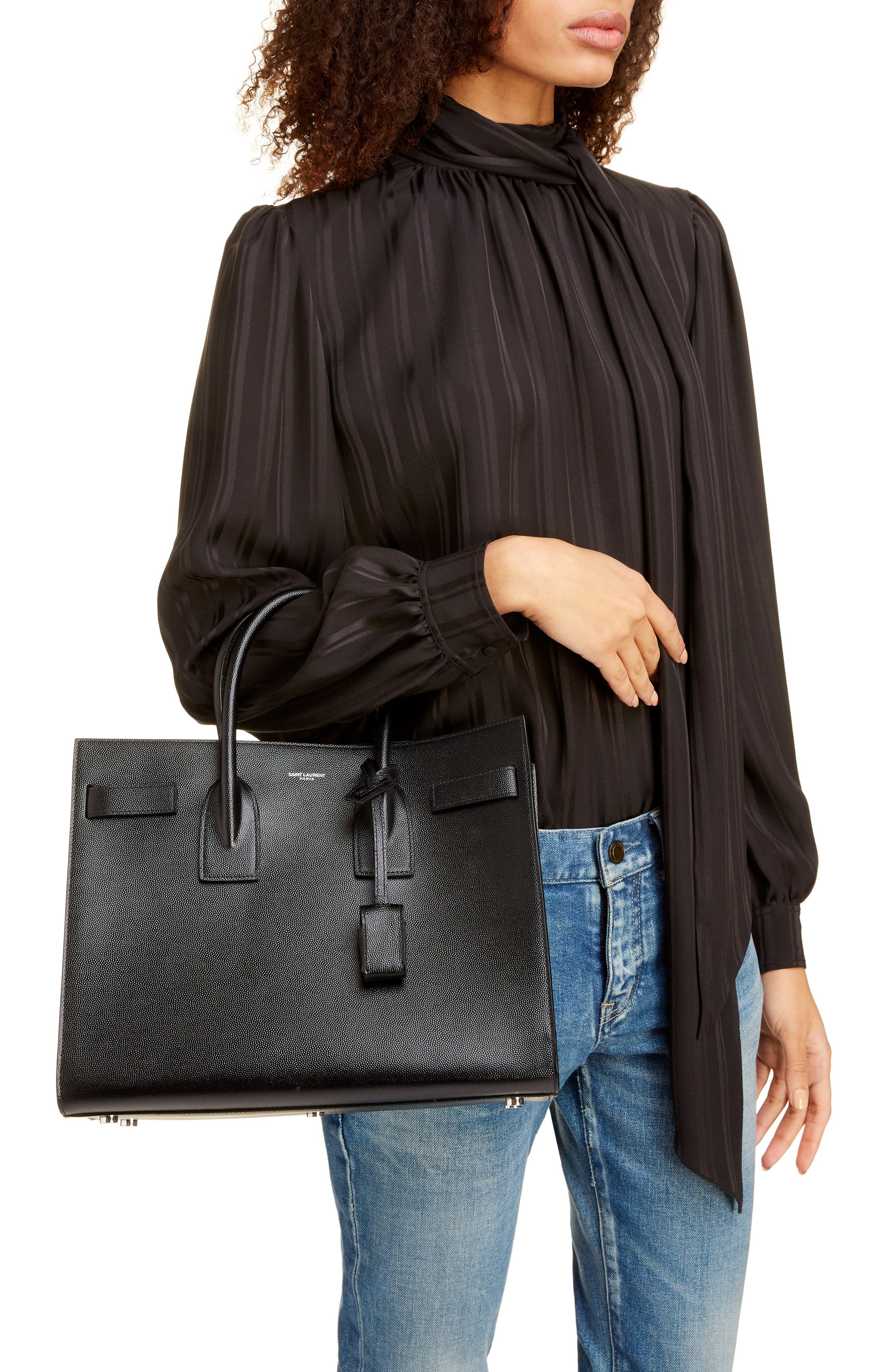 Saint Laurent Small Sac de Jour Grained Leather Tote, Alternate, color, 