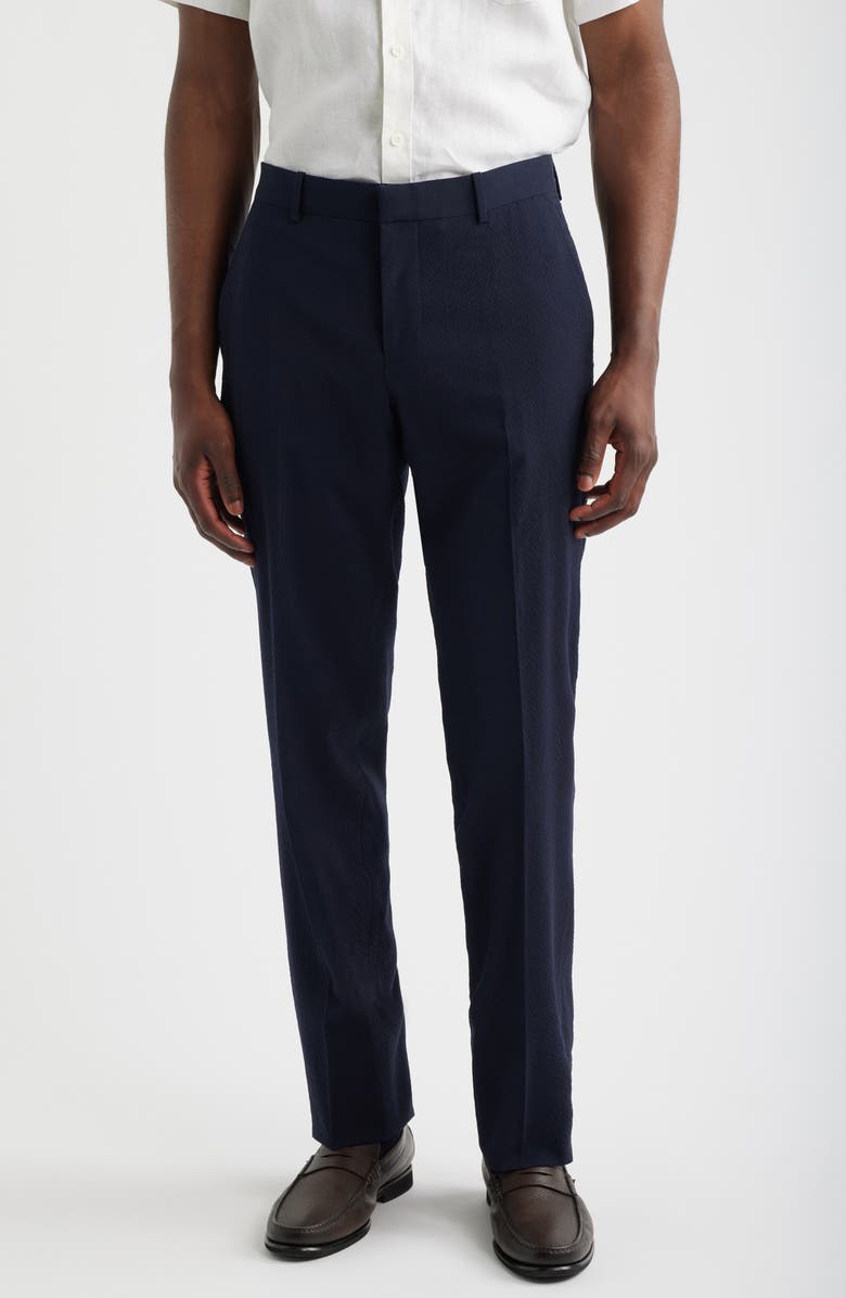 Nordstrom Henrik Trim Fit Navy Silk Seersucker Suit, Alternate, color, Navy Dylan Seersucker