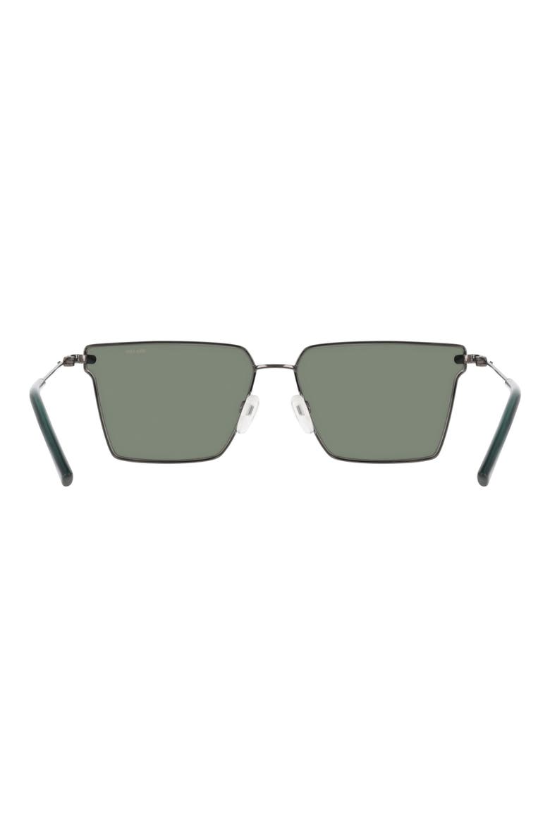 Pursuit Flair 60mm Square Sunglasses, Alternate, color, GUNMETAL / GREEN