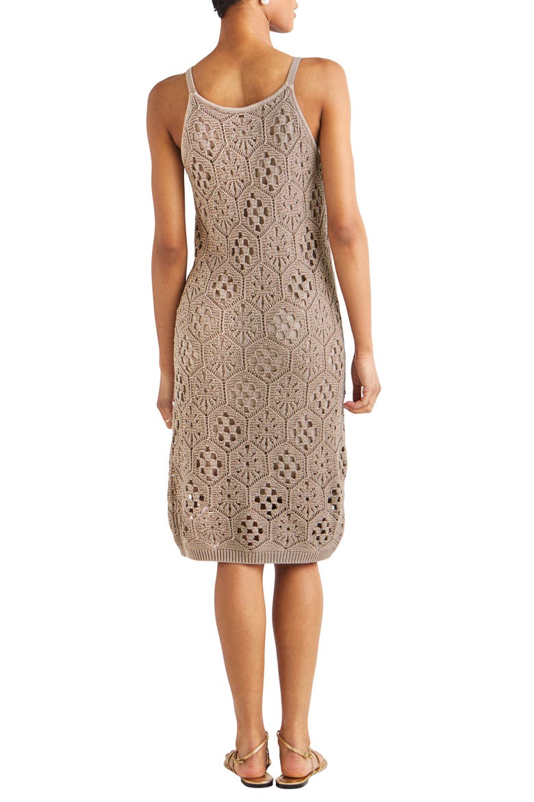 Eden Open Stitch Cotton Sweater Dress, Alternate, color, RATTAN