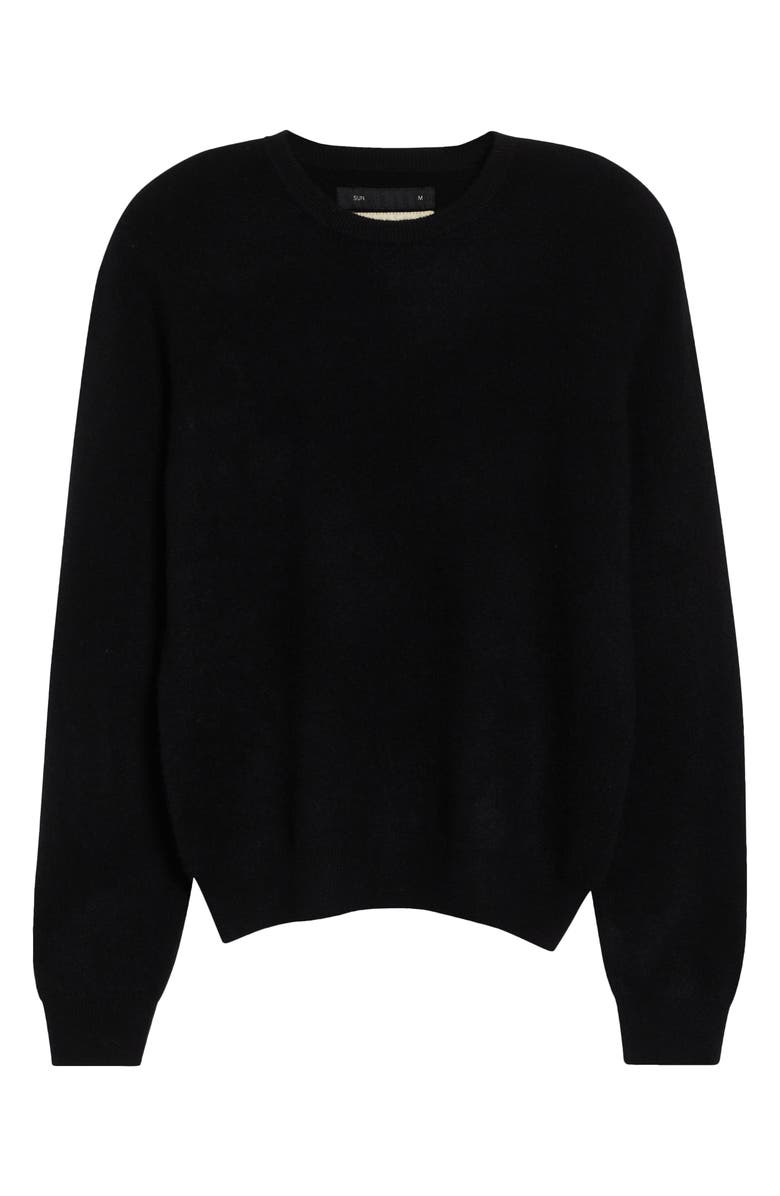 FRENCKENBERGER Mini Cashmere Crewneck Sweater, Main, color, Black