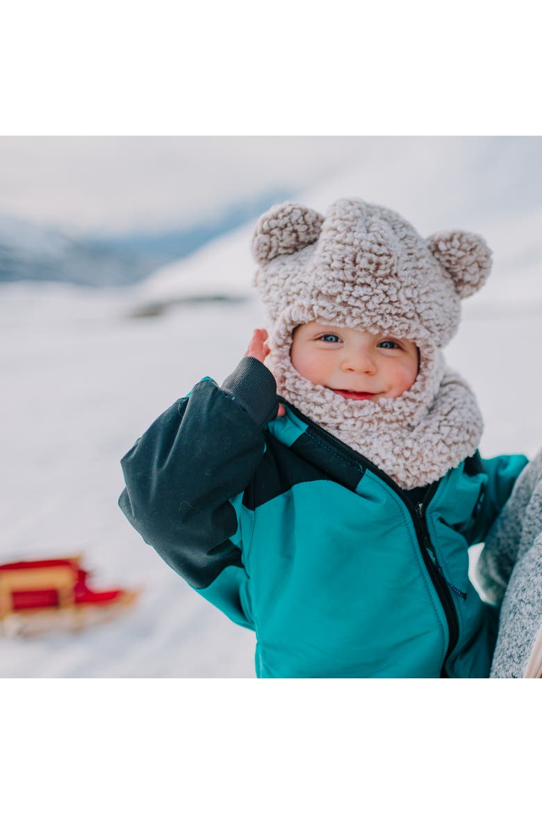 Kids Fleece Bear Balaclava, Alternate, color, Natural