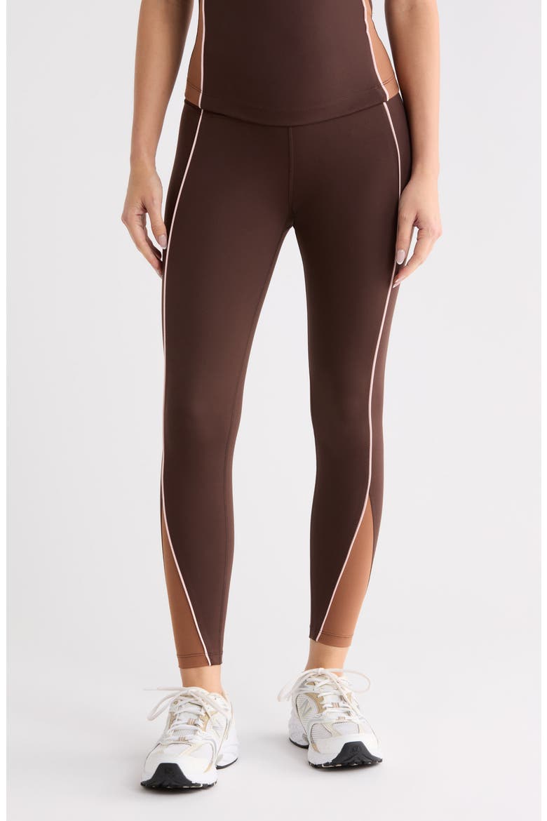 Colorblock Piping High Waist 7/8 Leggings, Main, color, ESPRSS/ CRM