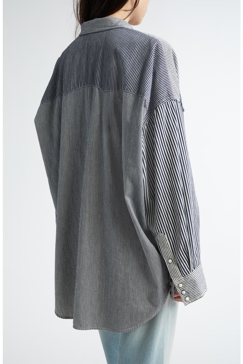 Oversize Stripe Cowboy Shirt, Alternate, color, MULTI STRIPE RAILROAD