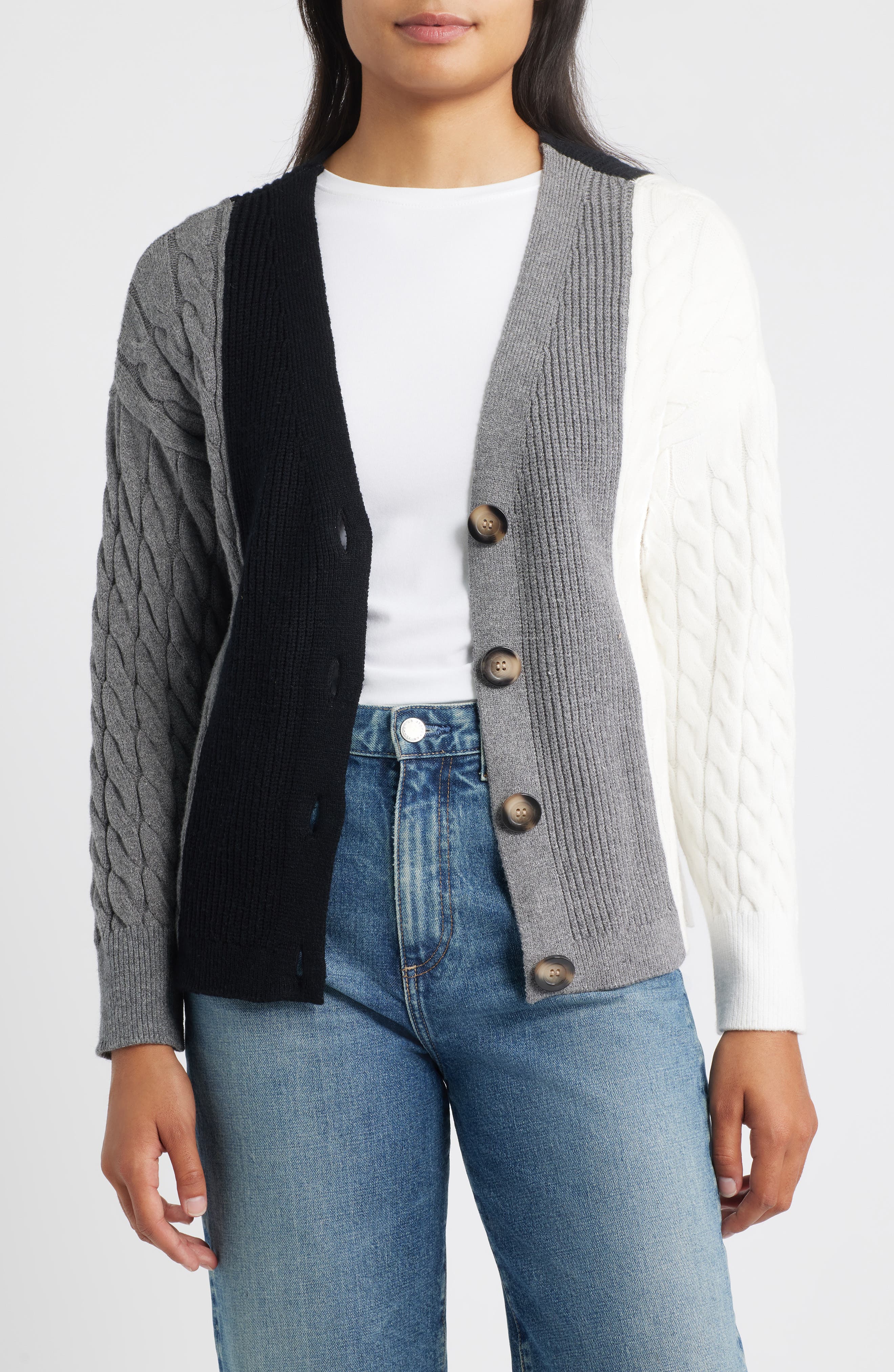 CITY BLUES Colorblock Cardigan