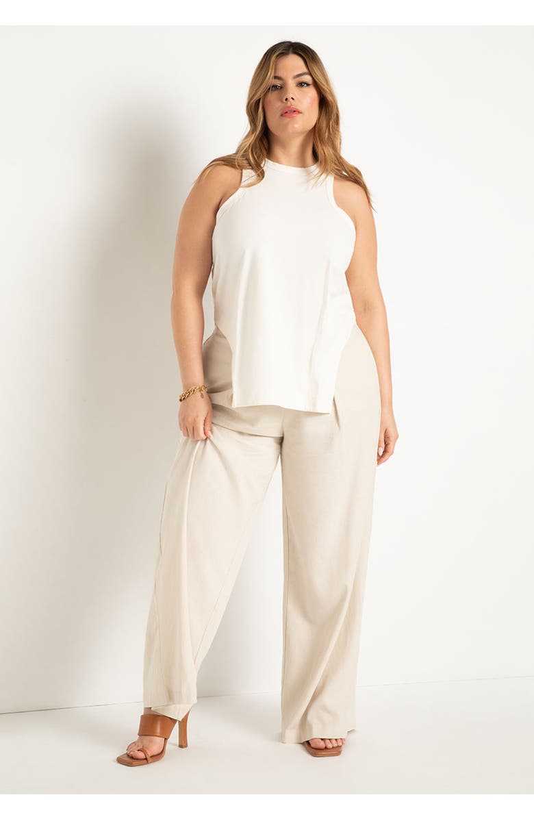 ELOQUII Scooped Hem Tank Top, Alternate, color, 