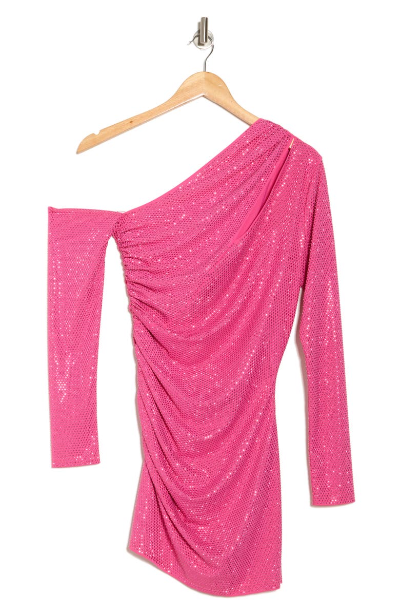 Cult Gaia Nicole Cutout Long Sleeve Body-Con Minidress, Alternate, color, Dragonfruit