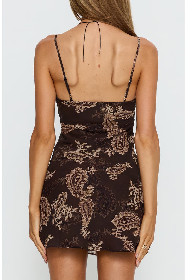 Abigaia Paisley Body-Con Minidress, Alternate, color, BROWN PAISLEY