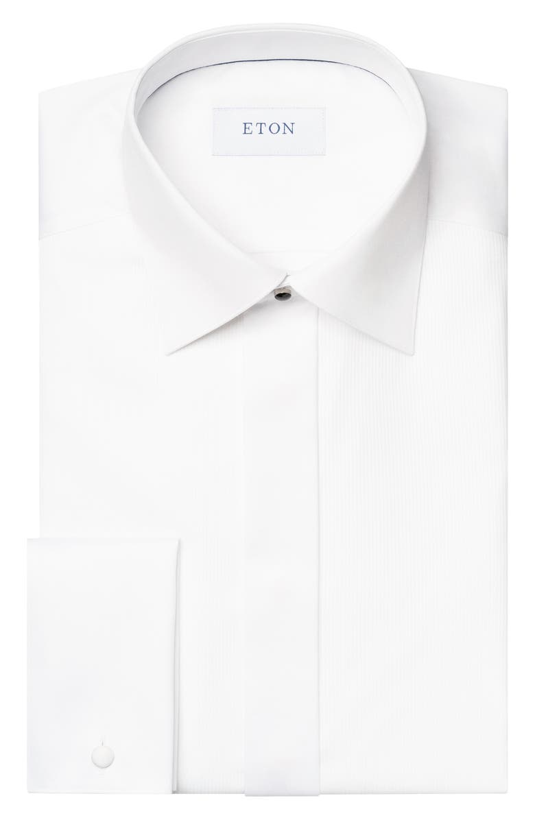 Eton Slim Fit Striped Bib Tuxedo Shirt, Alternate, color, White