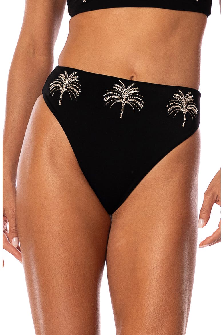 Midnight Palm Sully Reversible Bikini Bottoms, Main, color, BLACK