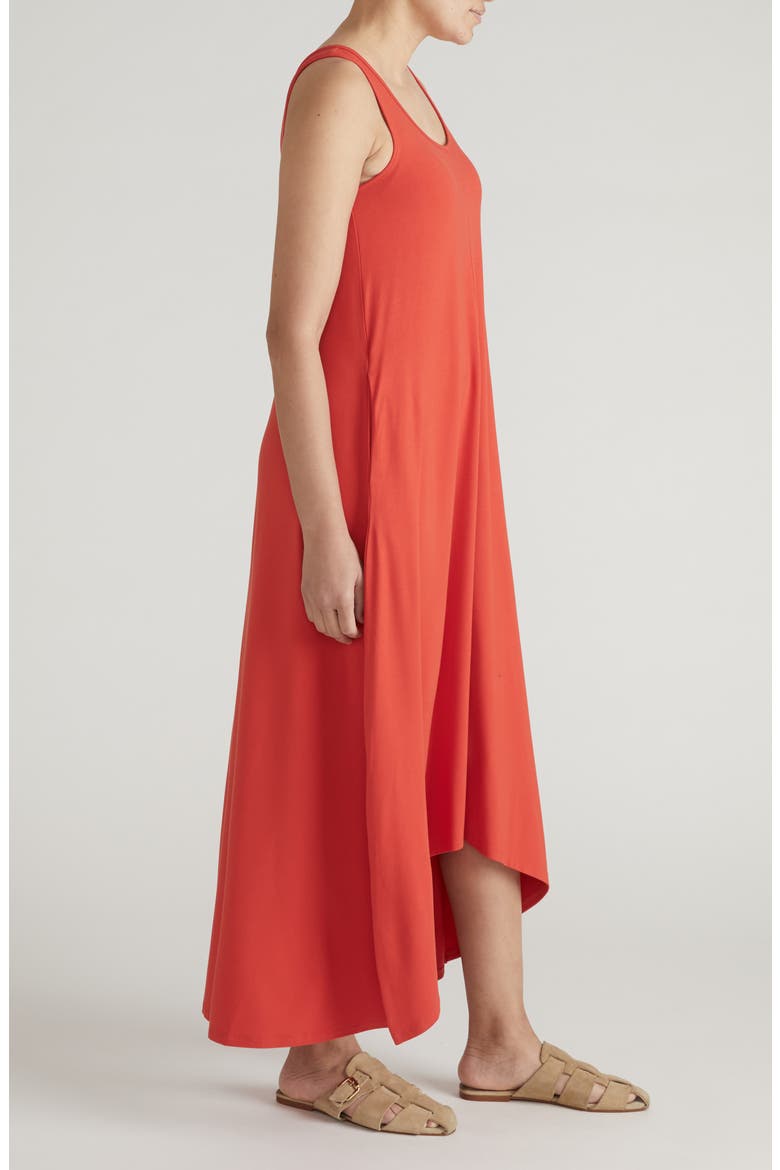 Athena Divine Sleeveless Jersey High-Low Maxi Dress, Alternate, color, SHORELINE SUNSET RED