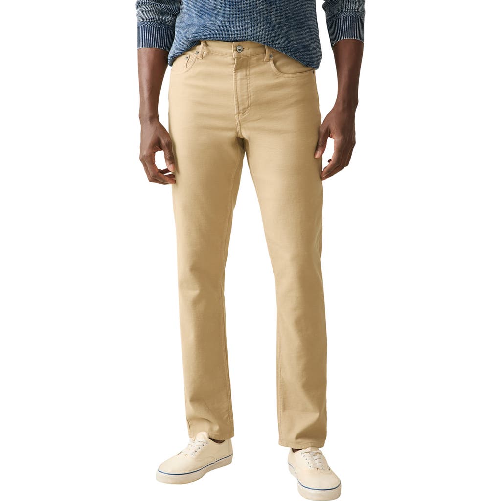 Faherty Stretch Terry Straight Leg Five-pocket Pants In Brown