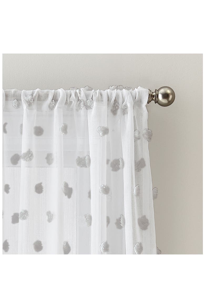 Ella Floral Print Set of 2 Poletop Curtain Panels, Alternate, color, GREY