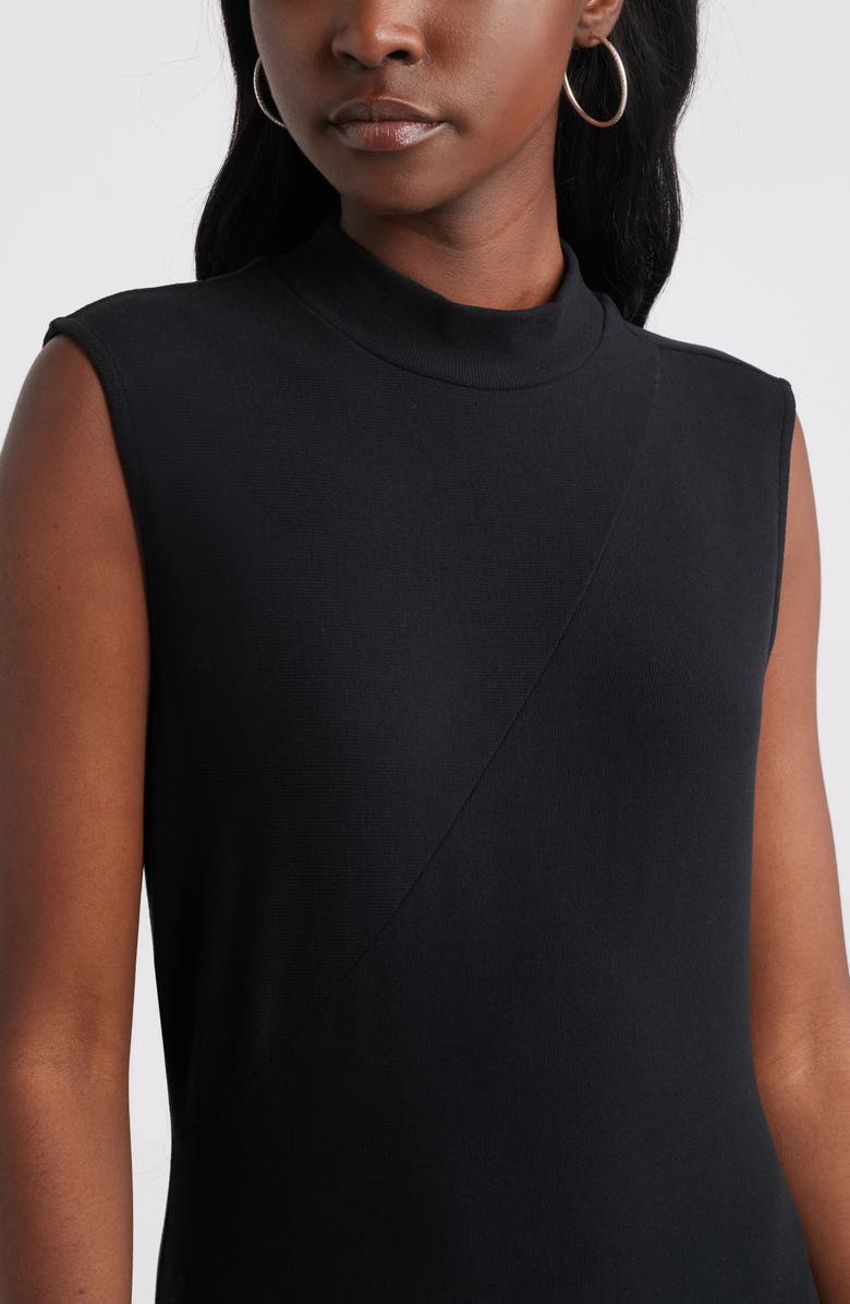 Treasure & Bond Mock Neck Asymmetrical Maxi Dress, Alternate, color, Black