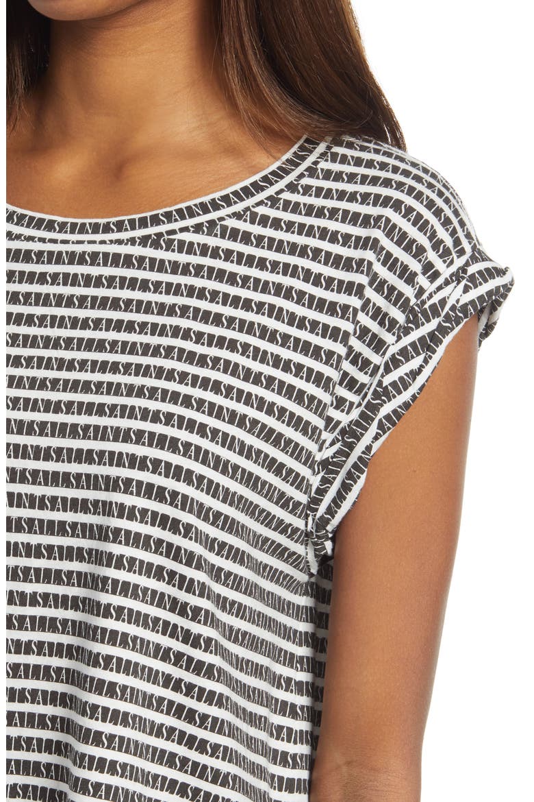 Sanza Stripe High/Low Top, Alternate, color, CHALK WHITE/ BLACK