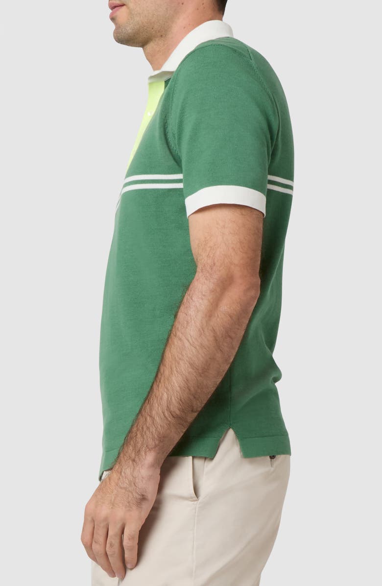 Sid Mashburn Rally Stripe Polo Sweater, Alternate, color, Ivy/ Chalk/ Yellow