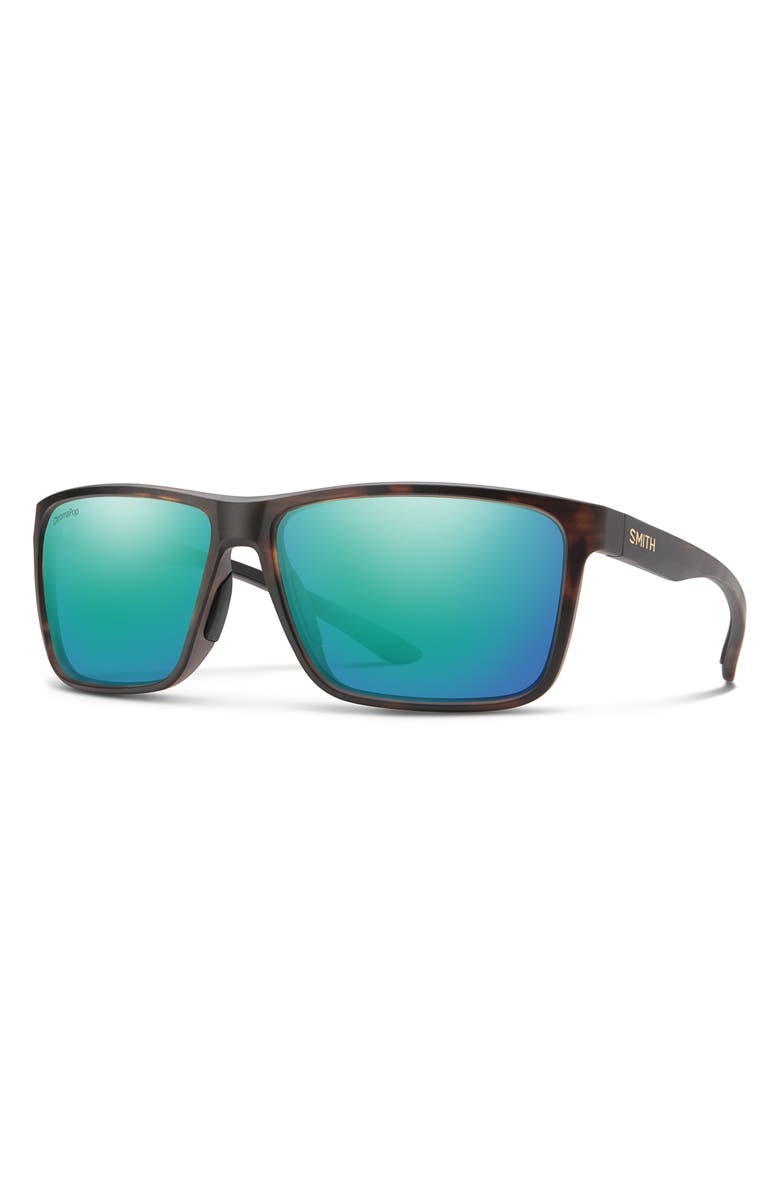 Smith Riptide 61mm ChromaPop<sup>™</sup> Polarized Sport Square Sunglasses, Alternate, color, Tortoise / Chromapop Opal