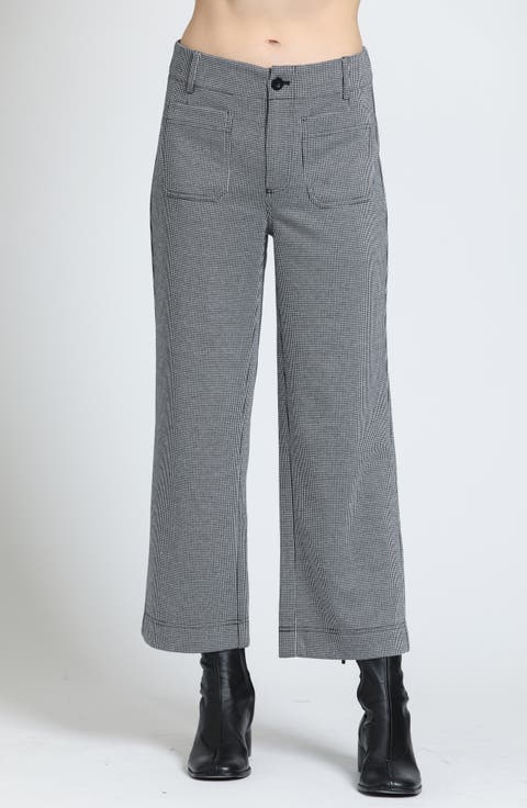Wide Leg Cropped Patch Pocket Pants