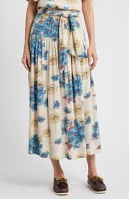 THE GREAT. The Highland Floral Midi Skirt