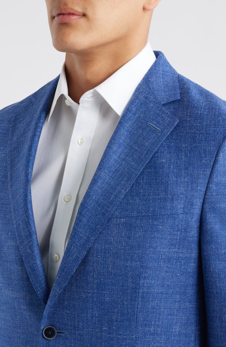 Peter Millar Hyperlight Soft Blue Mélange Wool & Silk Blend Sport Coat, Alternate, color, Blue