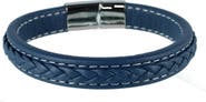 Trafalgar Amari's Azure Stitched Leather Secure Clasped Bracelet