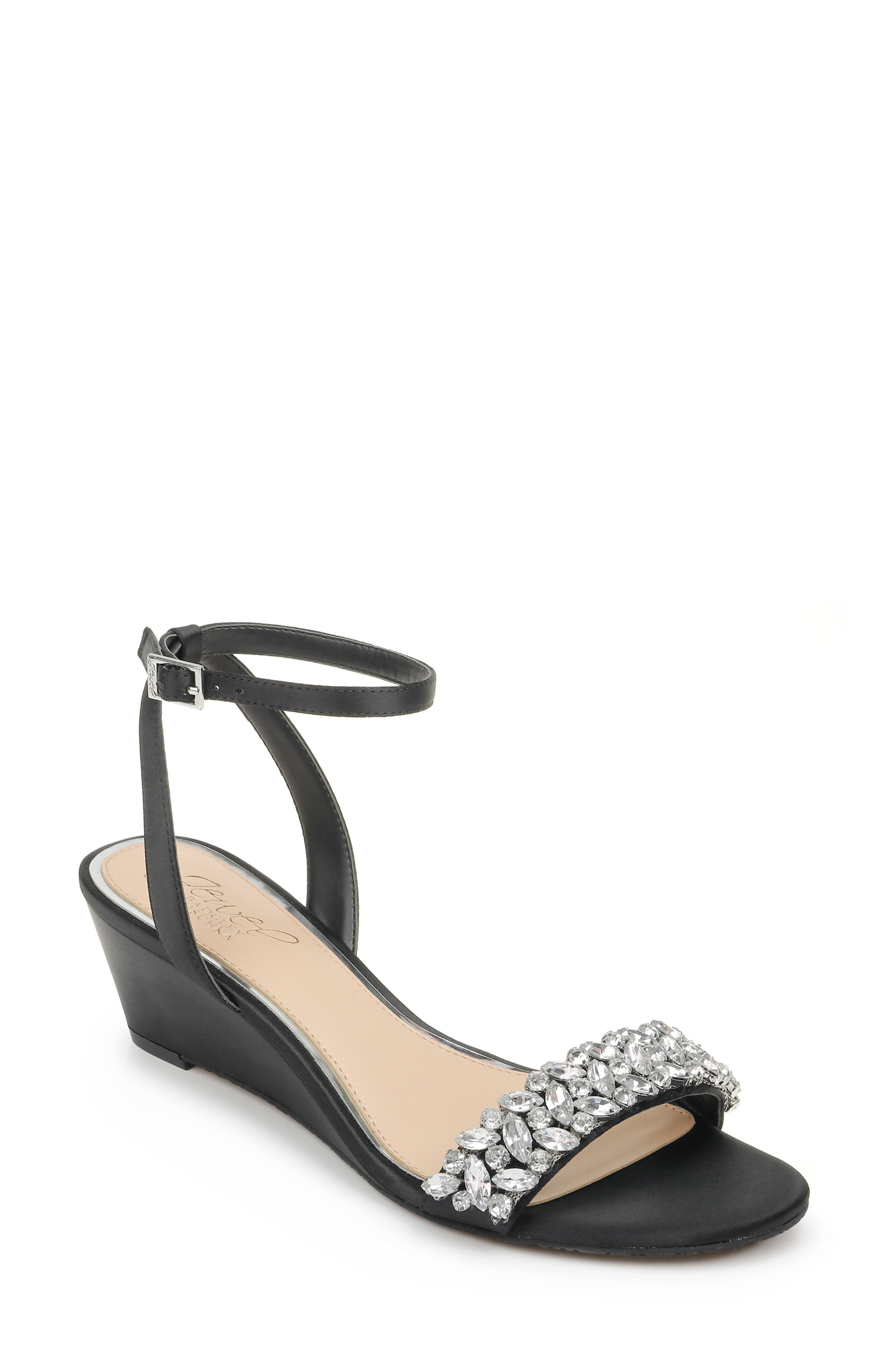 Jewel Badgley Mischka Bellevue Ankle Strap Wedge Sandal, Main, color, 