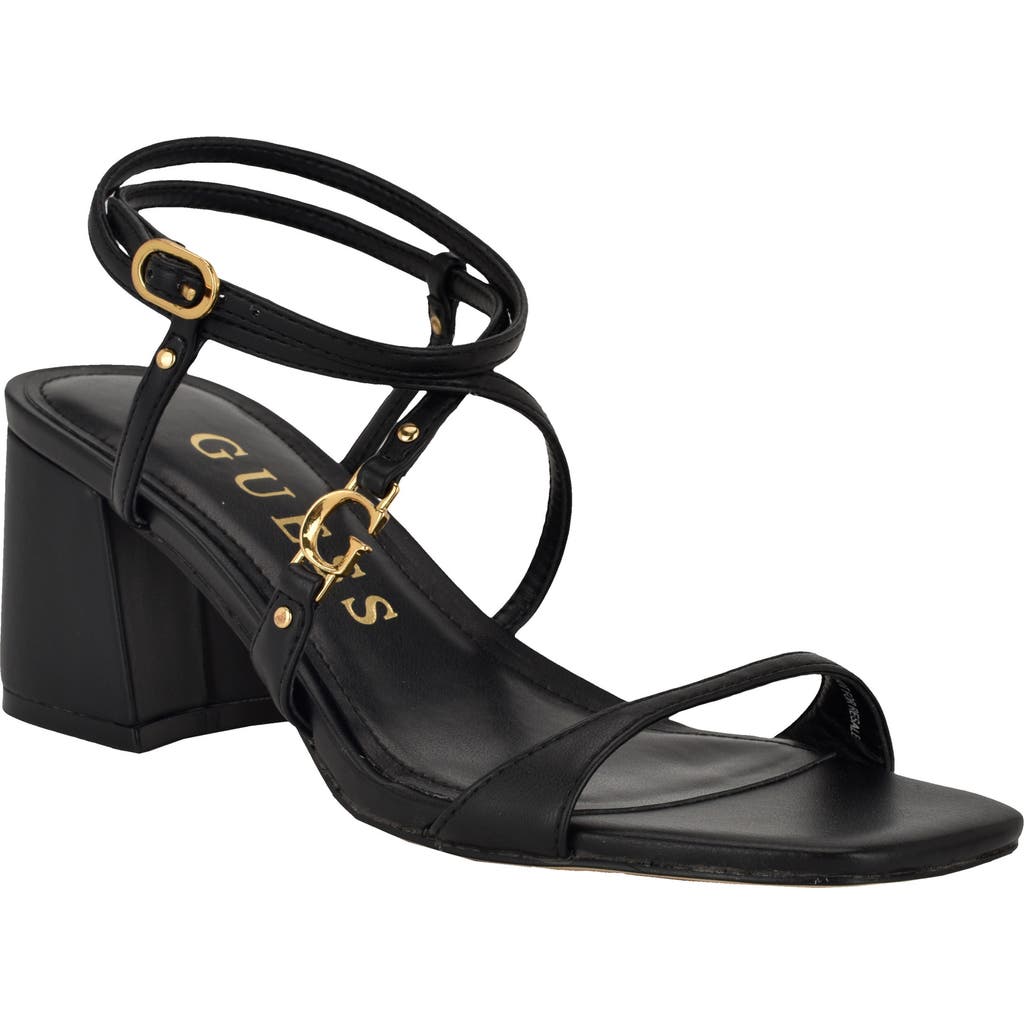 Guess Galeon Ankle Strap Sandal In Black