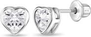 In Season Jewelry Bezel Cubic Zirconia Heart Earrings