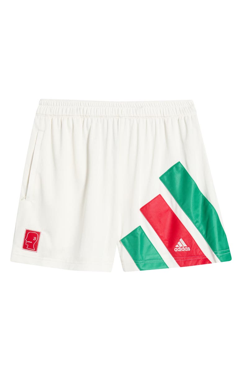 adidas Originals x Brain Dead Disney Football Shorts, Alternate, color, Chalk White