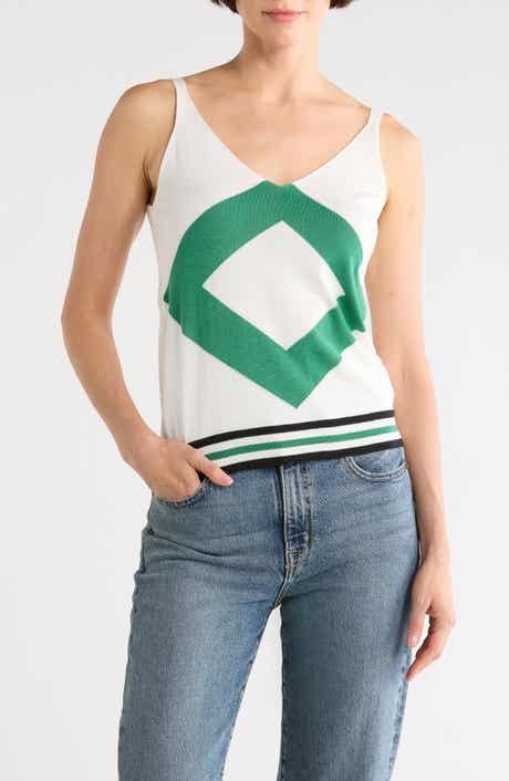 Longchamp V-Neck Silk Blend Tank