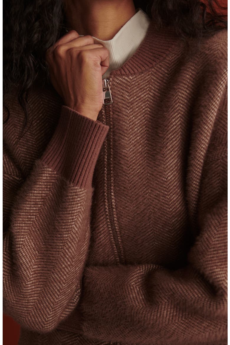 Zenia Full Zip Knit Jacket, Alternate, color, NUTMEG