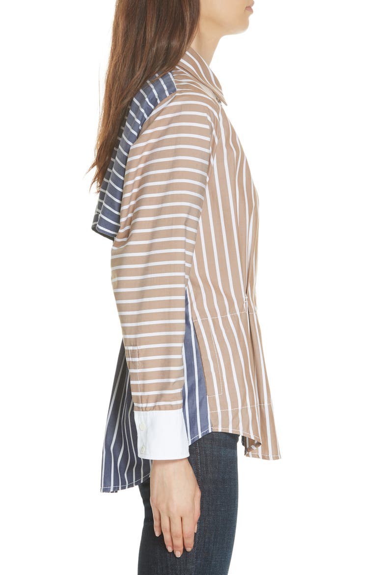 Colorblock Stripe Shirt, Alternate, color, NAVY KHAKI