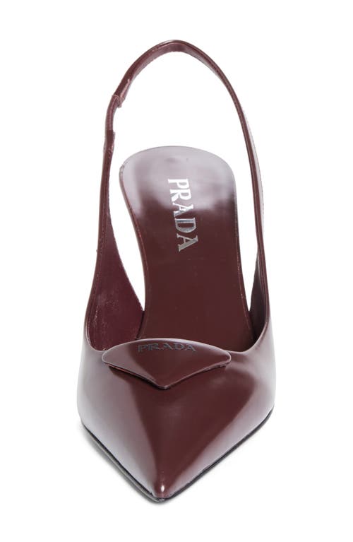 Prada Modellerie Pointed Toe Slingback Pump In Burgundy