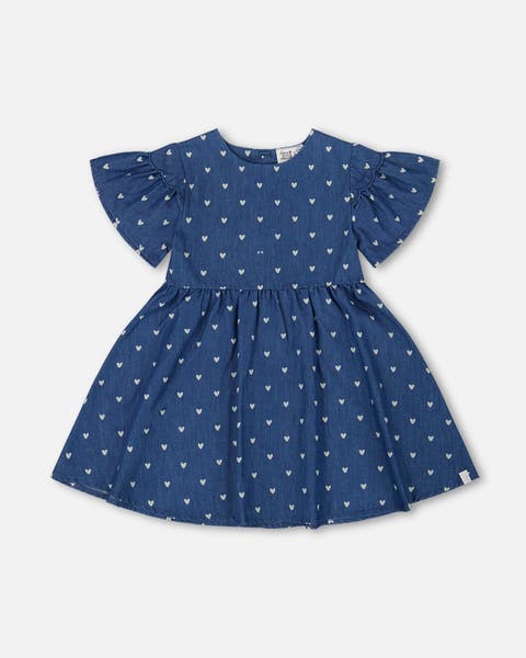 Deux Par Deux brushed jersey dress with print skirt