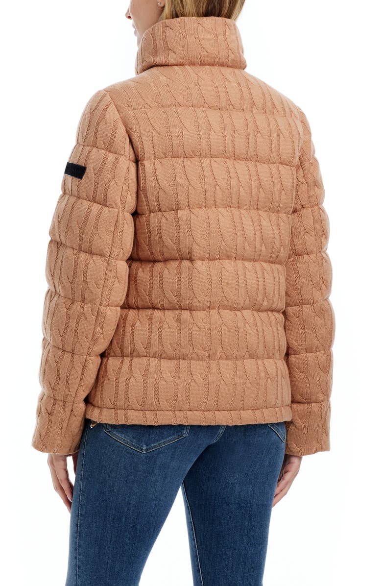 Sanctuary Cable Knit Quilted Puffer Jacket, Alternate, color, 