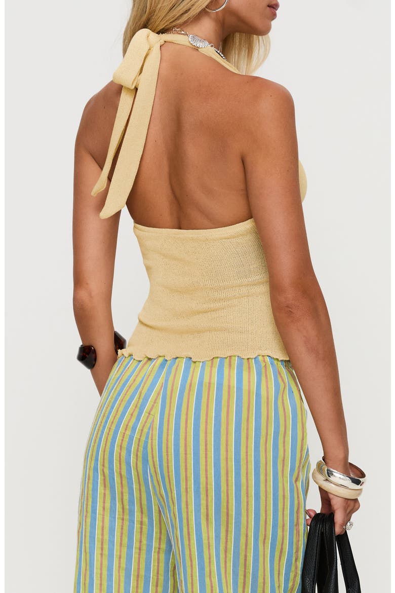 Leam Butter Halter Top, Alternate, color, BUTTER