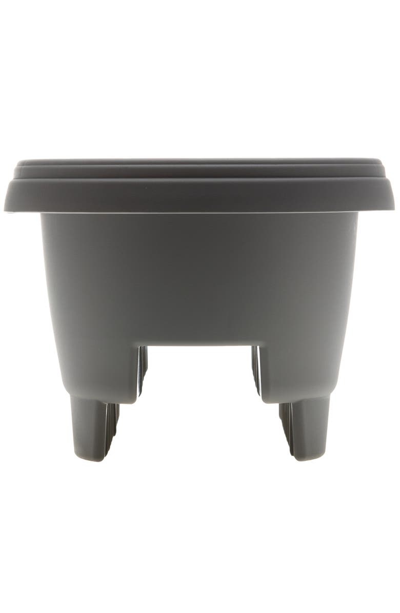 Bloem 12 Inch Modica Deck Rail Round Planter, Main, color, Gray