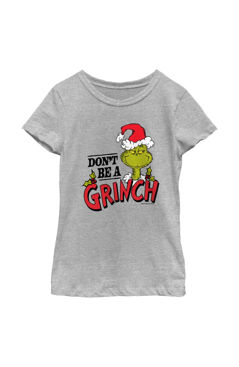 The Grinch Girl's The Grinch Christmas Don't Be a Grinch  Graphic T-Shirt, Main, color, Athletic Heather