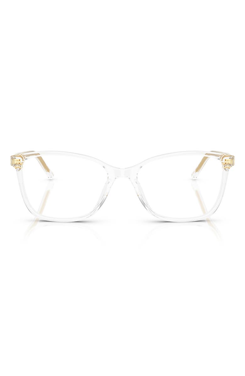 Dolce&Gabbana 52mm Rectangular Optical Glasses, Main, color, Crystal / Demo Lens