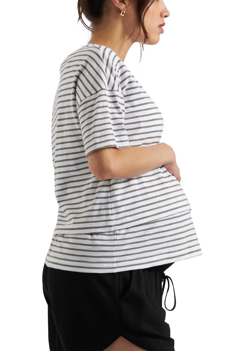 Ripe Maternity Claudette Nursing Tee, Alternate, color, White / Olive