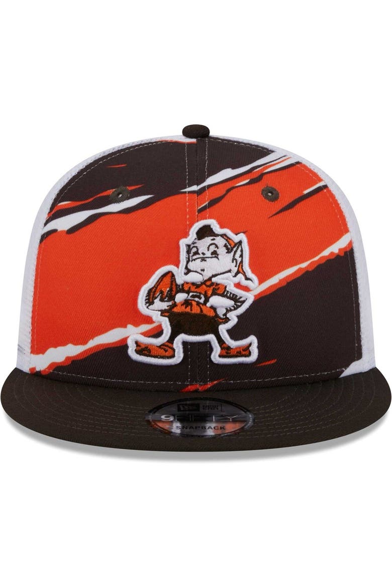 Men's New Era Brown Cleveland Browns Historic Tear Trucker 9FIFTY Snapback Hat, Alternate, color, Brown