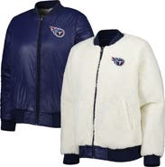 G-III 4HER BY CARL BANKS Women's G-III 4Her by Carl Banks Oatmeal/Navy Tennessee Titans Switchback Reversible Full-Zip Jacket