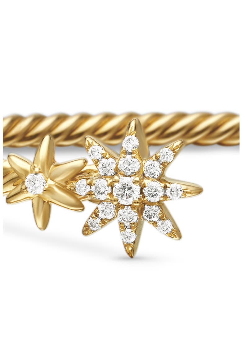 Petite Starbust Cable Cuff Bracelet, Alternate, color, DIAMOND/ YELLOW GOLD