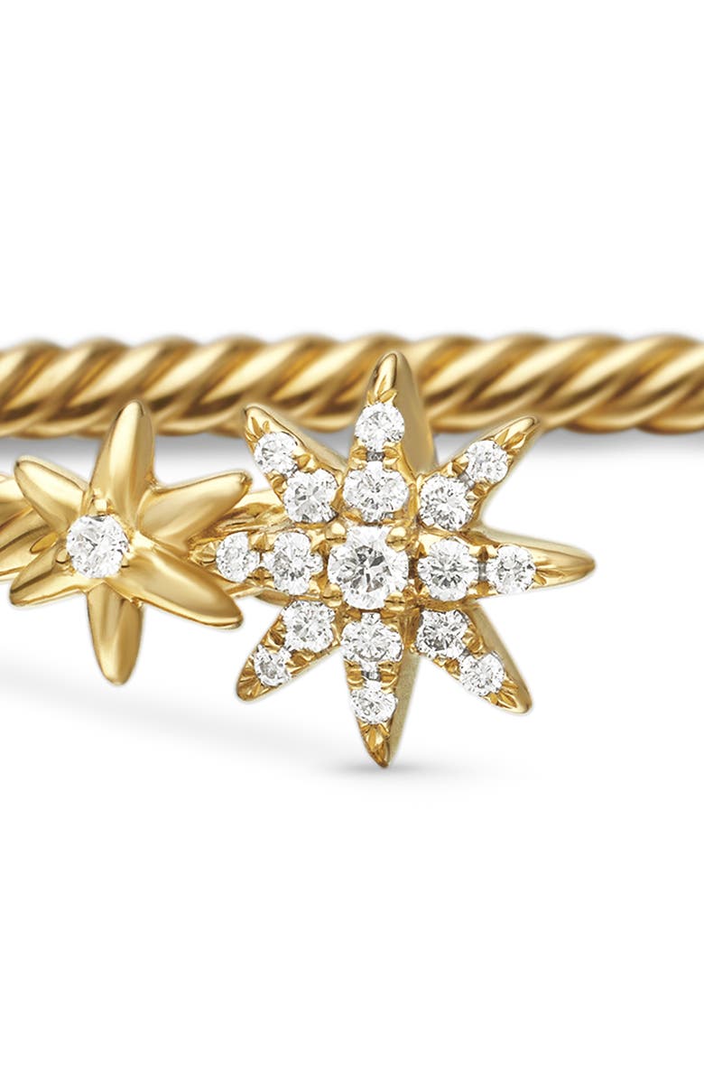 David Yurman Petite Starbust Cable Cuff Bracelet, Alternate, color, Diamond/ Yellow Gold