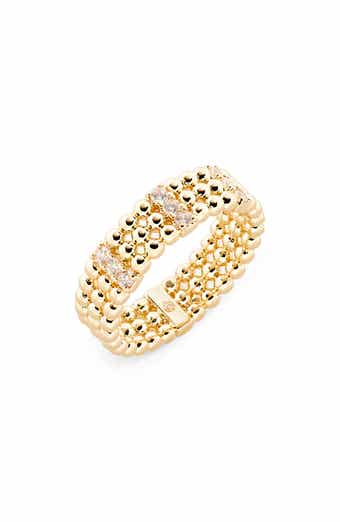 Covet Crystal Bead Textured Band Ring